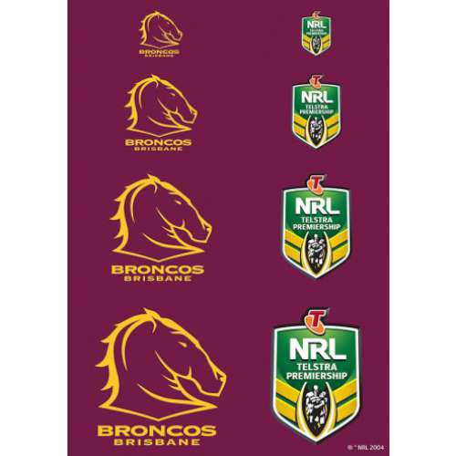 Broncos NRL Logo Icing Sheet - Click Image to Close